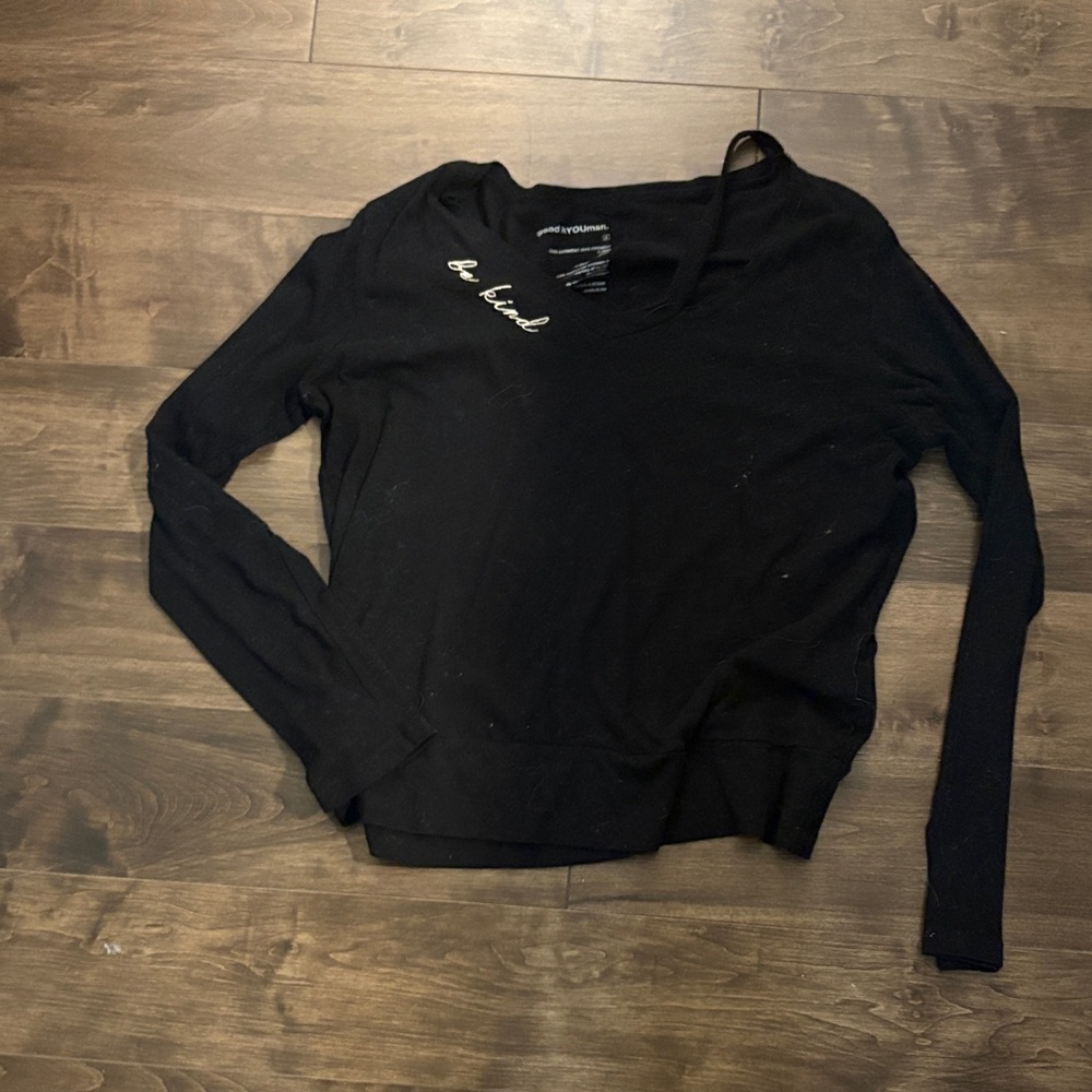 good hYOUman Black Long Sleeve Tee